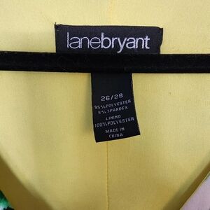 Lane Bryant Yellow Floral Sleeveless V Neck Faux Wrap Dress Size 26/28